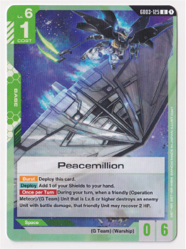 Peacemillion single card from Gundam Card Game
