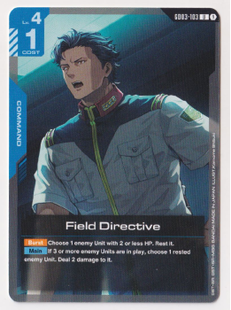Field Directive single card from Gundam Card Game