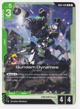 Gundam Dynames single card from Gundam Card Game