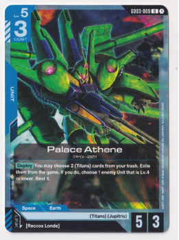 Palace Athene single card from Gundam Card Game