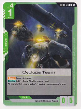 Cyclops Team single card from Gundam Card Game