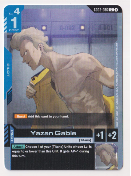 Yazan Gable single card from Gundam Card Game