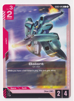 Balient single card from Gundam Card Game