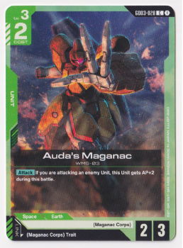 Auda's Maganac single card from Gundam Card Game