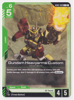 Gundam Heavyarms Custom single card from Gundam Card Game