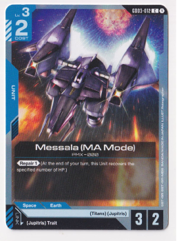 Messala (MA Mode) single card from Gundam Card Game