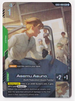 Asemu Asuno (R+) single card from Gundam Card Game
