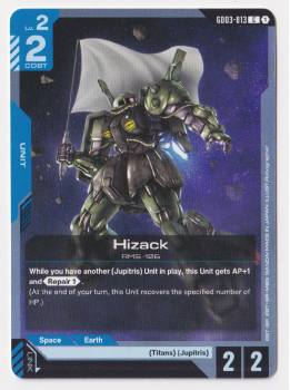 Hizack single card from Gundam Card Game