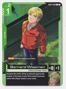 Bernard Wiseman single card from Gundam Card Game