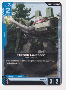Hizack Custom single card from Gundam Card Game