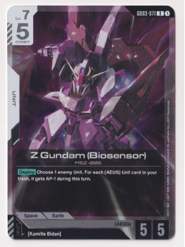 Z Gundam (Biosensor) single card from Gundam Card Game
