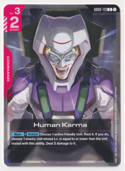 Human Karma single card from Gundam Card Game