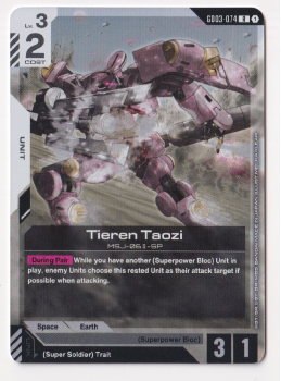 Tieren Taozi single card from Gundam Card Game
