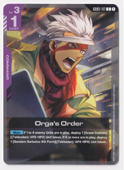 Orga's Order single card from Gundam Card Game