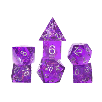 Sharp Purple Fairy 7-Piece Polyhedral Dice Set