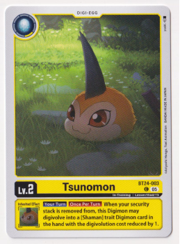 Tsunomon single card from Digimon Card Game
