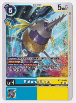 Submarimon single card from Digimon Card Game