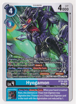 Hyogamon single card from Digimon Card Game
