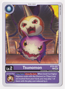 Tsunomon single card from Digimon Card Game