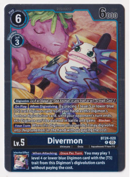 Divermon single card from Digimon Card Game