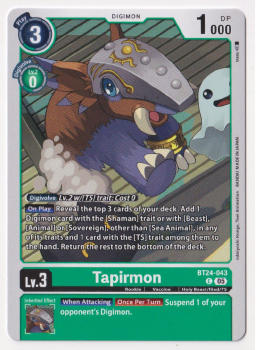 Tapirmon single card from Digimon Card Game