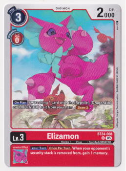 Elizamon single card from Digimon Card Game