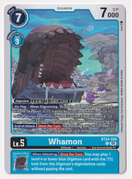 Whamon single card from Digimon Card Game