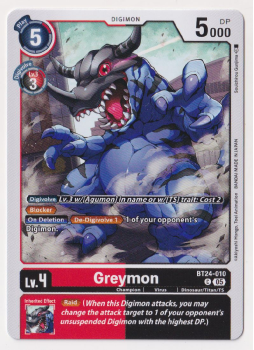 Greymon single card from Digimon Card Game