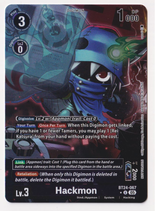 Hackmon Dim Card Hackmon (ALTERNATIVE ART) : BT24-067 TIME STRANGER - Digimon Card Game ...
