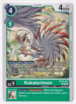 Kokatorimon single card from Digimon Card Game