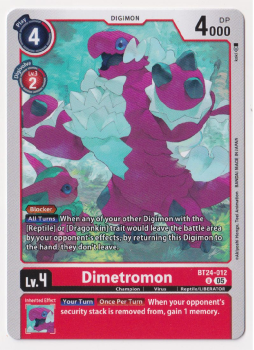 Dimetromon single card from Digimon Card Game