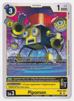 Pipomon single card from Digimon Card Game