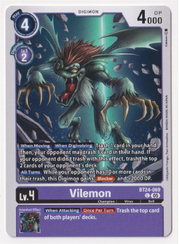 Vilemon single card from Digimon Card Game