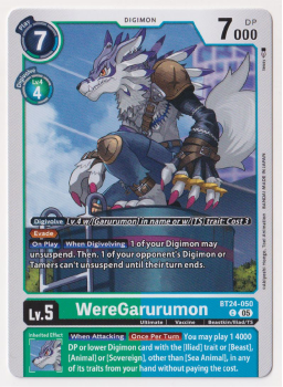 WereGarurumon single card from Digimon Card Game