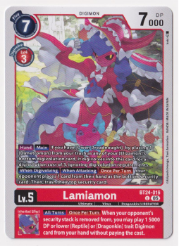 Lamiamon single card from Digimon Card Game