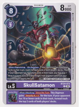 SkullSatamon single card from Digimon Card Game