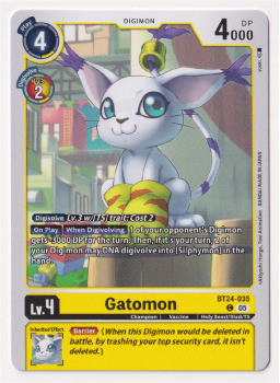 Gatomon single card from Digimon Card Game