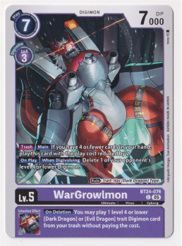 WarGrowlmon single card from Digimon Card Game