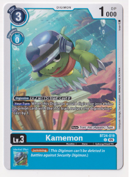 Kamemon single card from Digimon Card Game