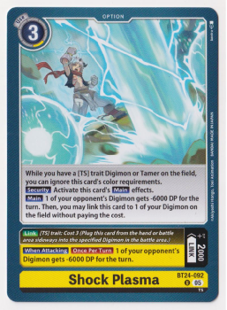 Shock Plasma single card from Digimon Card Game