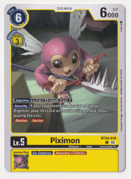 Piximon single card from Digimon Card Game