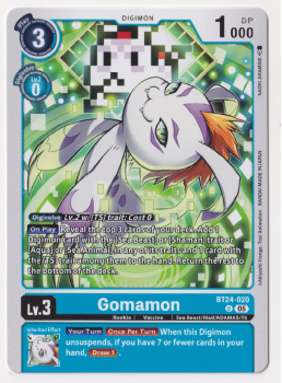 Gomamon single card from Digimon Card Game