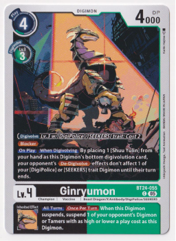 Ginryumon single card from Digimon Card Game