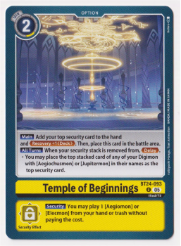 Temple of Beginnings single card from Digimon Card Game