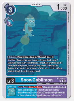 SnowGoblimon single card from Digimon Card Game