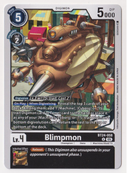 Blimpmon single card from Digimon Card Game