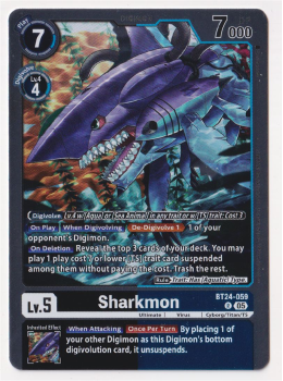 Sharkmon single card from Digimon Card Game