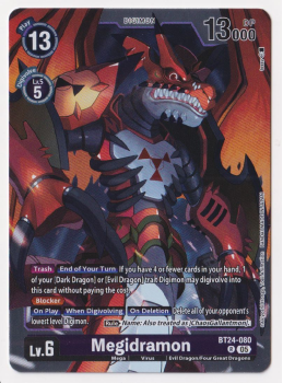 Megidramon single card from Digimon Card Game