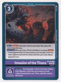 Invasion of the Titans single card from Digimon Card Game