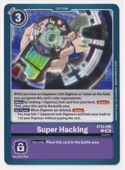 Super Hacking single card from Digimon Card Game